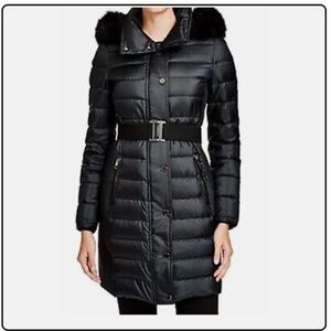 Burberry Abbeydale Black Belted Puffer Coat